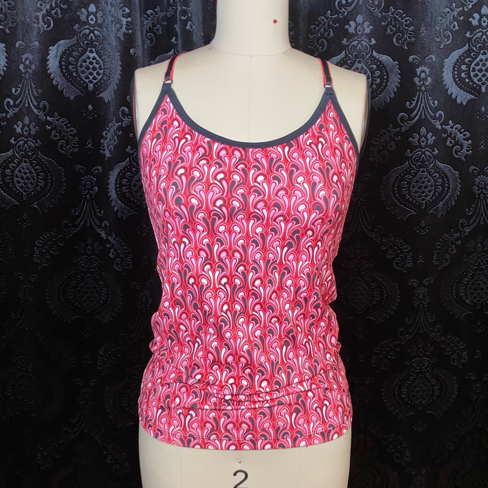 Stylish Pink Patterned Women's Workout Top